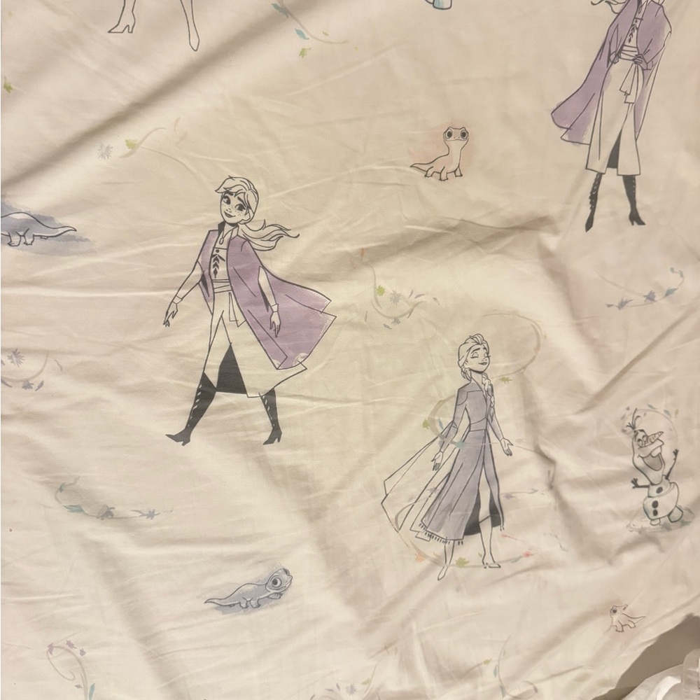 Pottery Barn Kids Purple & White Character Print Bedding